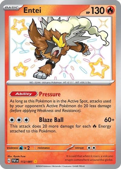 Entei SV: Paldean Fates Pokemon card