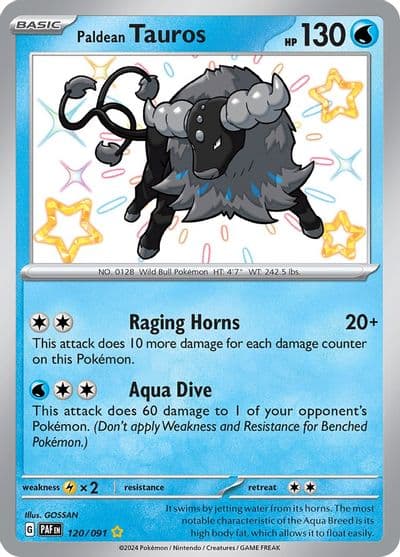 Paldean Tauros SV: Paldean Fates Pokemon card