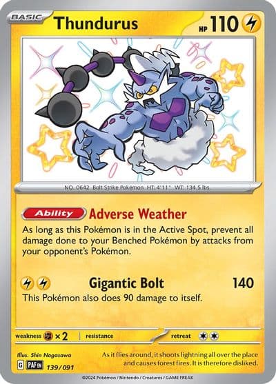 Thundurus SV: Paldean Fates Pokemon card