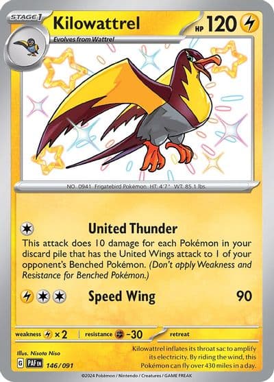 Kilowattrel SV: Paldean Fates Pokemon card