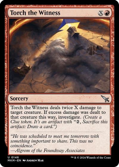 Torch the Witness a Murders at Karlov Manor Magic card