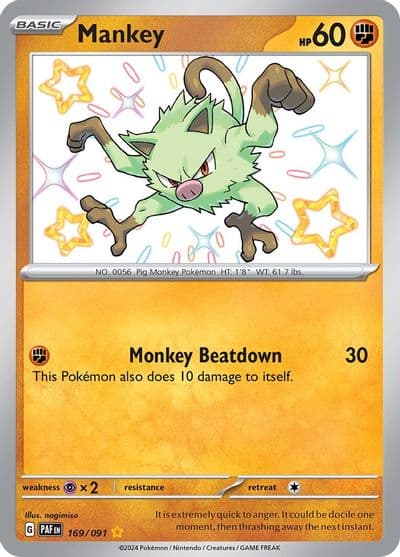 Mankey SV: Paldean Fates Pokemon card