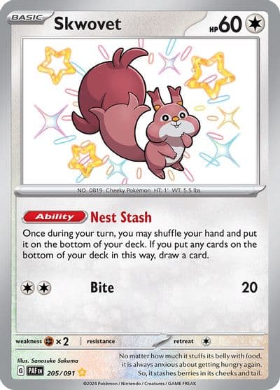 Skwovet SV: Paldean Fates Pokemon card