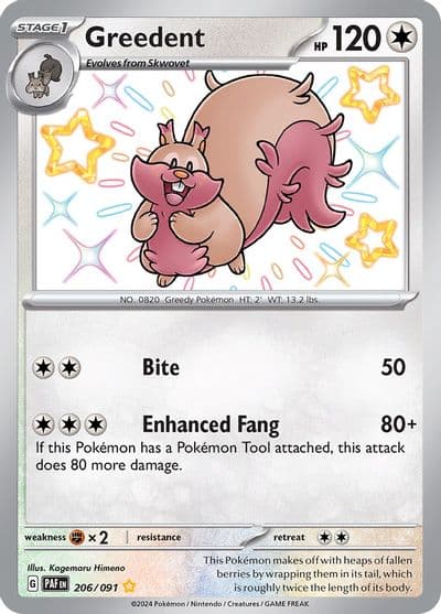 Greedent SV: Paldean Fates Pokemon card
