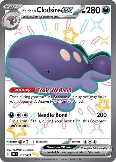Paldean Clodsire ex SV: Paldean Fates Pokemon card