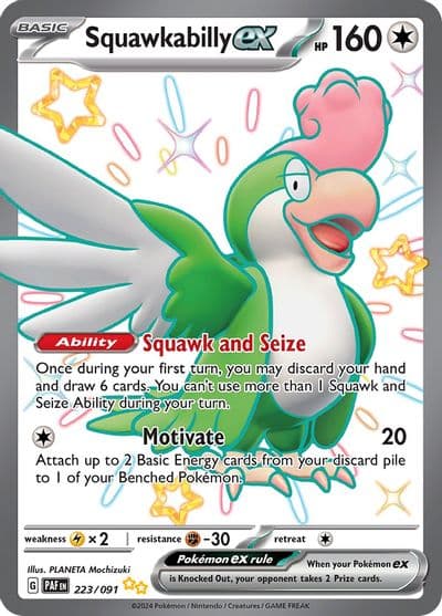 Squawkabilly ex SV: Paldean Fates Pokemon card