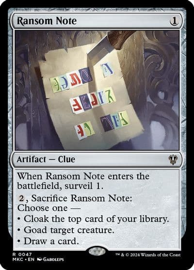 Ransom Note 0047 Commander: Murders at Karlov Manor Magic card