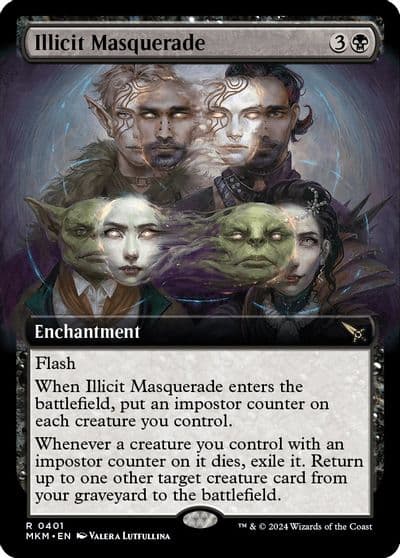 Illicit Masquerade Extended Art Murders at Karlov Manor Magic card