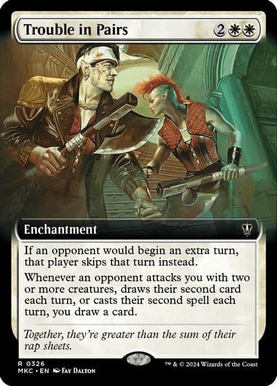 Trouble in Pairs Extended Art Commander: Murders at Karlov Manor Magic card