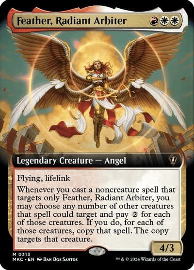 Feather Radiant Arbiter Extended Art Commander: Murders at Karlov Manor Magic card