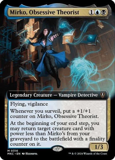 Mirko Obsessive Theorist Extended Art Commander: Murders at Karlov Manor Magic card