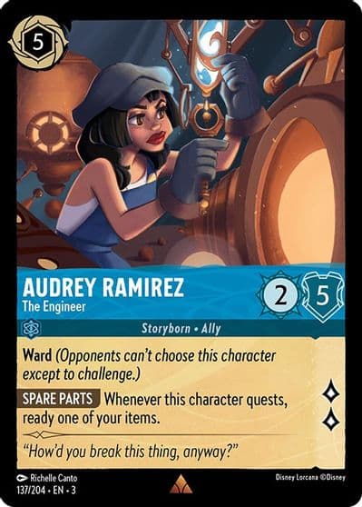 Audrey Ramirez The Engineer Into the Inklands Lorcana card