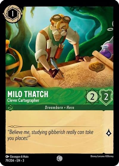 Milo Thatch Clever Cartographer Into the Inklands Lorcana card