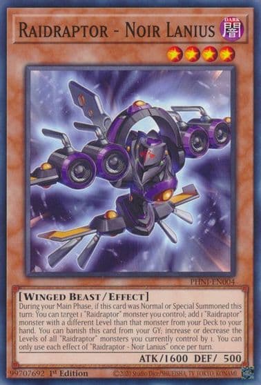 raidraptor noir lanius Phantom Nightmare Yu-Gi-Oh! card