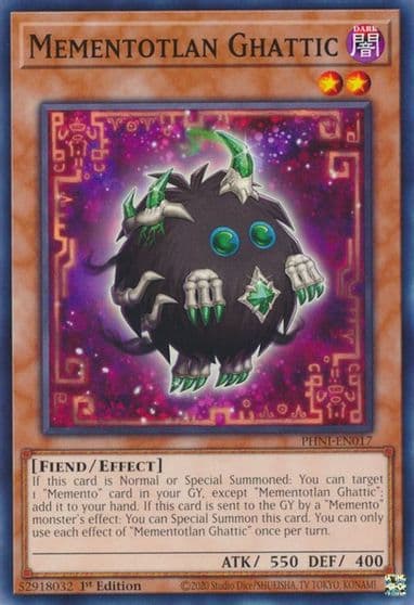 Mementotlan Ghattic Phantom Nightmare Yu-Gi-Oh! card