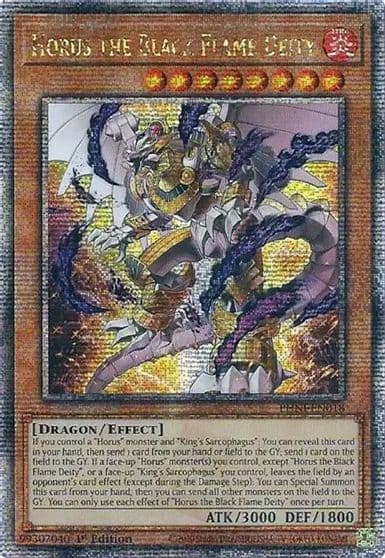 Horus the Black Flame Deity Quarter Century Secret Rare Phantom Nightmare Yu-Gi-Oh! card