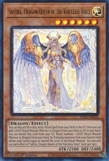Saffira Dragon Queen of the Voiceless Voice Phantom Nightmare Yu-Gi-Oh! card