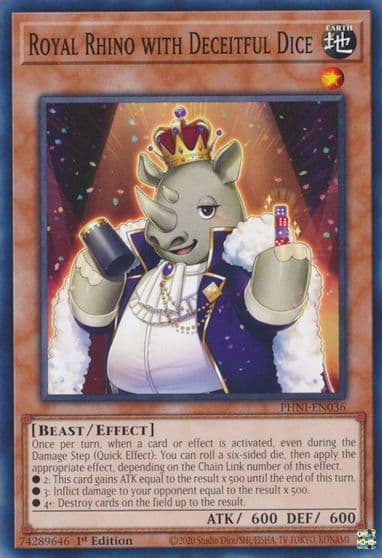 royal rhino with deceitful dice Phantom Nightmare Yu-Gi-Oh! card