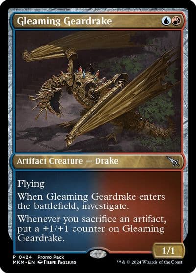 Gleaming Geardrake Promo Pack: Murders at Karlov Manor Magic card