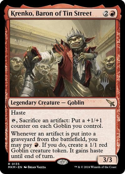 Krenko Baron of Tin Street Promo Pack: Murders at Karlov Manor Magic card