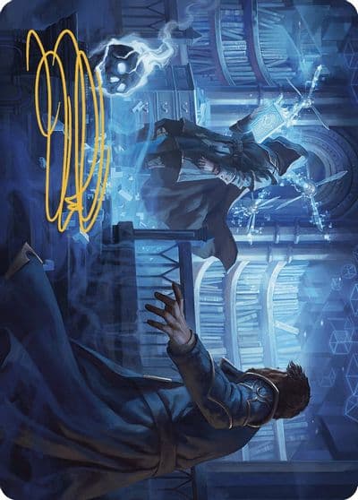 Intrude on the Mind Art Card Gold Stamped Signature Art Series: Murders at Karlov Manor Magic card