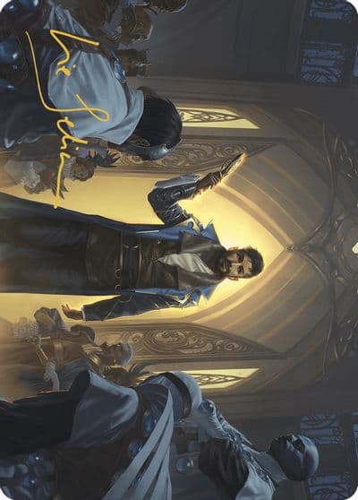 Auspicious Arrival Art Card Gold Stamped Signature Art Series: Murders at Karlov Manor Magic card