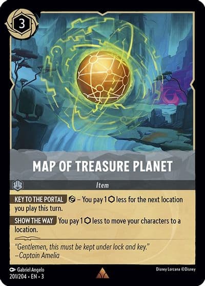 Map of Treasure Planet Into the Inklands Lorcana card