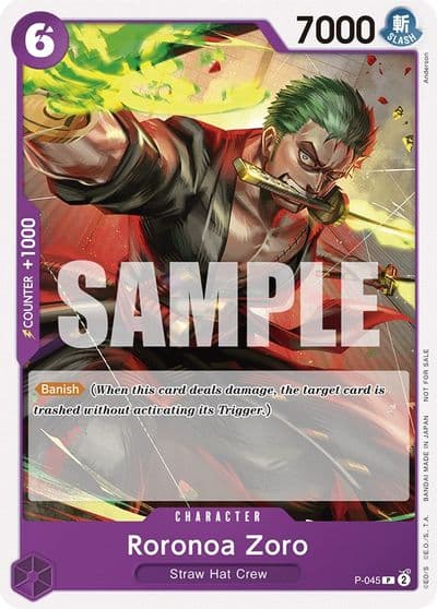 Roronoa Zoro OP 06 Pre Release Tournament Participant One Piece Promotion Cards One Piece card