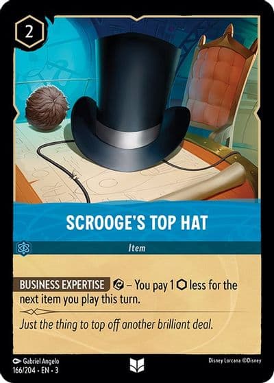 Scrooges Top Hat Into the Inklands Lorcana card