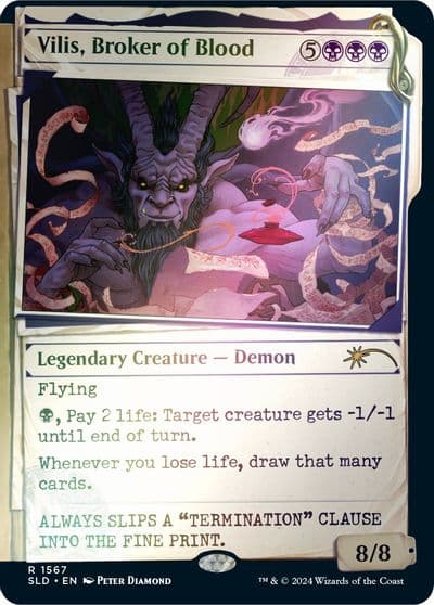 Vilis Broker of Blood Rainbow Foil Secret Lair Drop Series Magic card