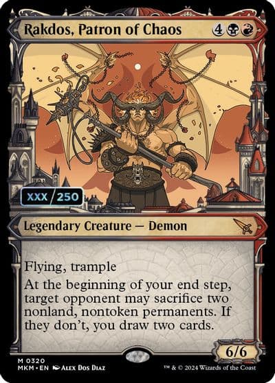 Rakdos Patron of Chaos Serial Numbered Murders at Karlov Manor Magic card