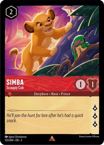 Simba Scrappy Cub Into the Inklands Lorcana card