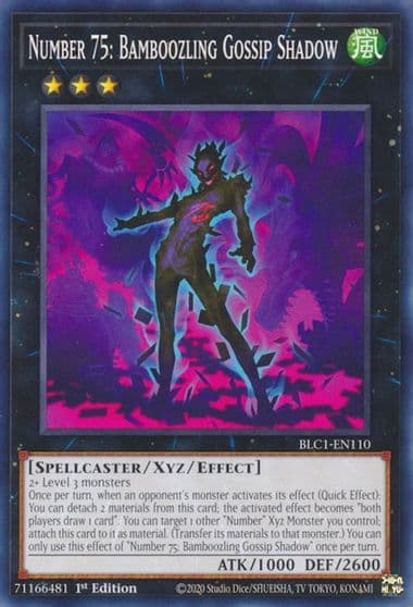 Number 75 Bamboozling Gossip Shadow Battles of Legend: Chapter 1 Yu-Gi-Oh! card