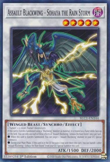 Assault Blackwing Sohaya the Rain Storm Battles of Legend: Chapter 1 Yu-Gi-Oh! card