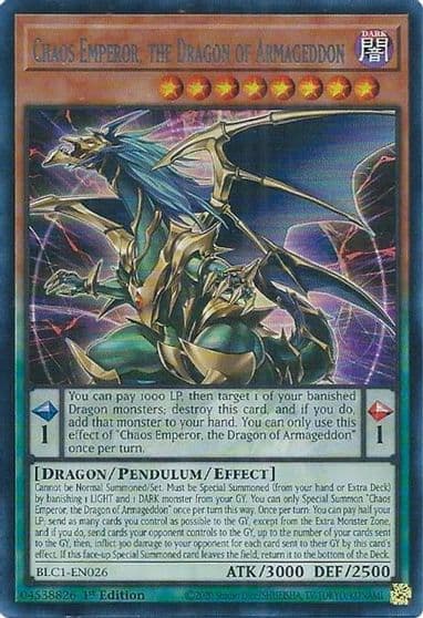 Chaos Emperor the Dragon of Armageddon Silver Battles of Legend: Chapter 1 Yu-Gi-Oh! card