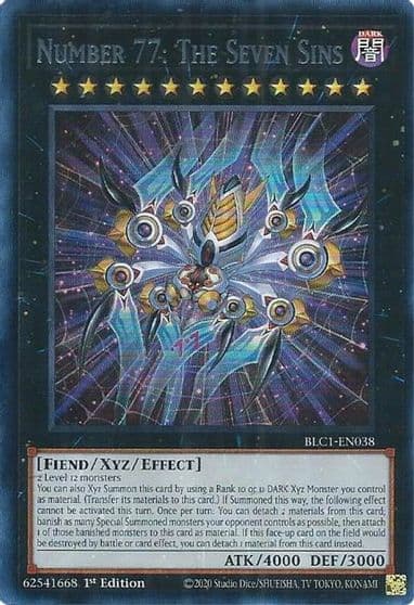 Number 77 The Seven Sins Silver Battles of Legend: Chapter 1 Yu-Gi-Oh! card