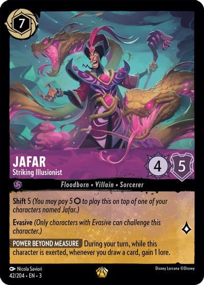 Jafar Striking Illusionist Into the Inklands Lorcana card