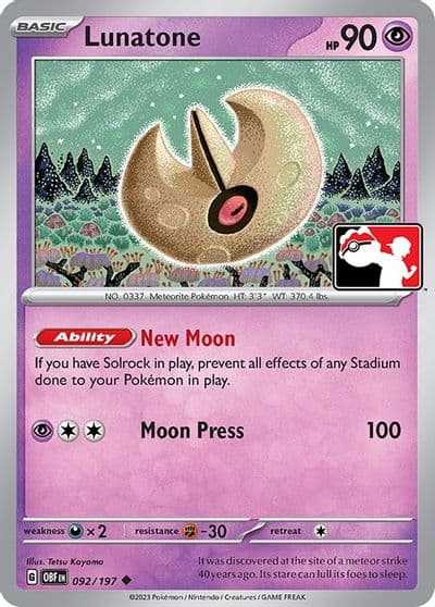 Lunatone Prize Pack Series Cards Pokemon card