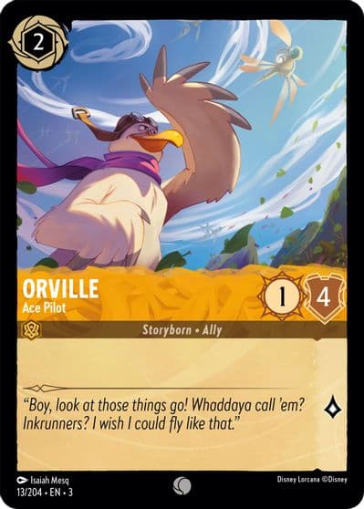 Orville Ace Pilot Into the Inklands Lorcana card