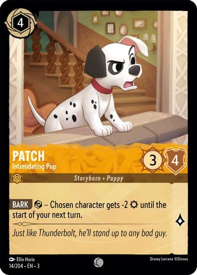 Patch Intimidating Pup Into the Inklands Lorcana card