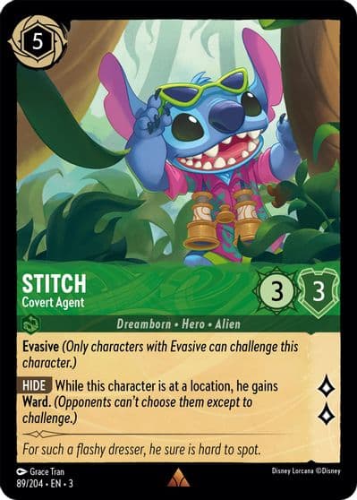 Stitch Covert Agent Into the Inklands Lorcana card
