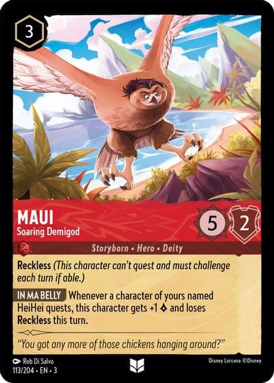 Maui Soaring Demigod Into the Inklands Lorcana card