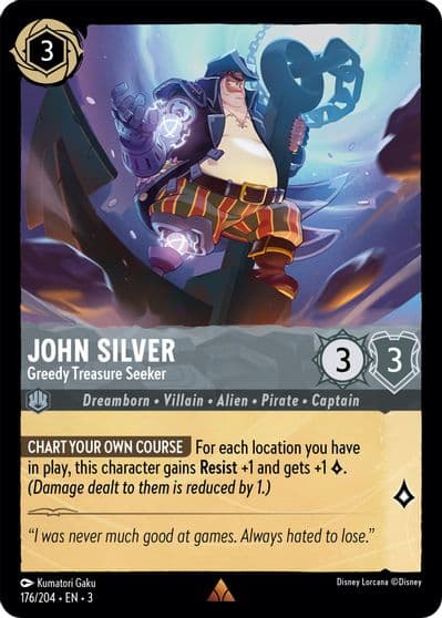 John Silver Greedy Treasure Seeker Into the Inklands Lorcana card