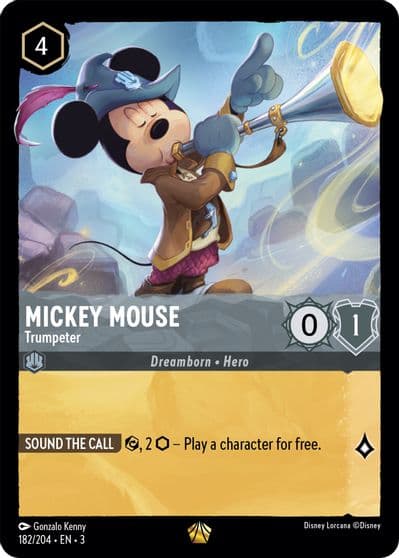 Mickey Mouse Trumpeter Into the Inklands Lorcana card