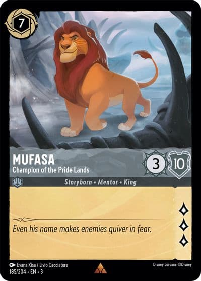 Mufasa Champion of the Pride Lands Into the Inklands Lorcana card