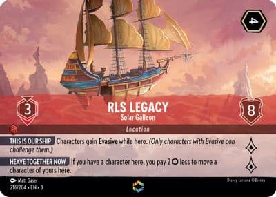 RLS Legacy Solar Galleon Enchanted Into the Inklands Lorcana card