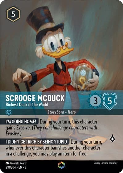 Scrooge McDuck Richest Duck in the World Enchanted Into the Inklands Lorcana card
