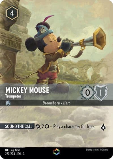 Mickey Mouse Trumpeter Enchanted Into the Inklands Lorcana card