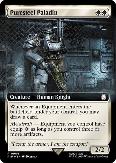 Puresteel Paladin Extended Art Surge Foil Universes Beyond: Fallout Magic card