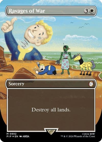 Ravages of War Borderless Surge Foil Universes Beyond: Fallout Magic card